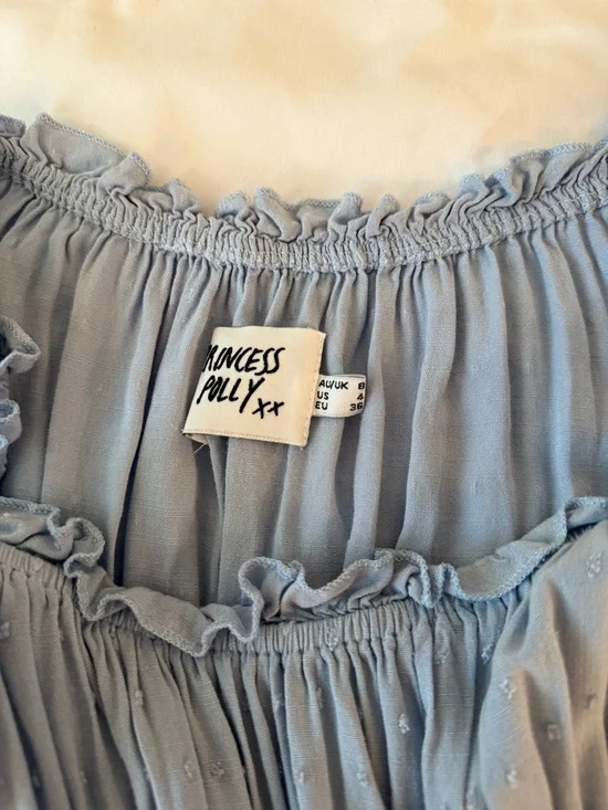 Princess Polly Love Galore Romper Light Blue in US4 - Picture 2 of 4